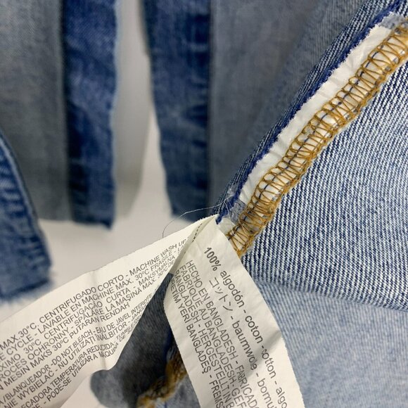 Zara Trench Coat Blue Distressed Denim Button Snap Fray Jacket - Picture 10 of 14